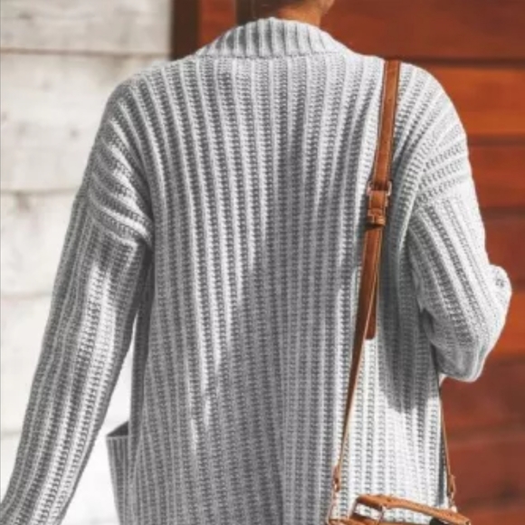 NEW light gray shawl collar cardigan💖clearance drop - Picture 4 of 12